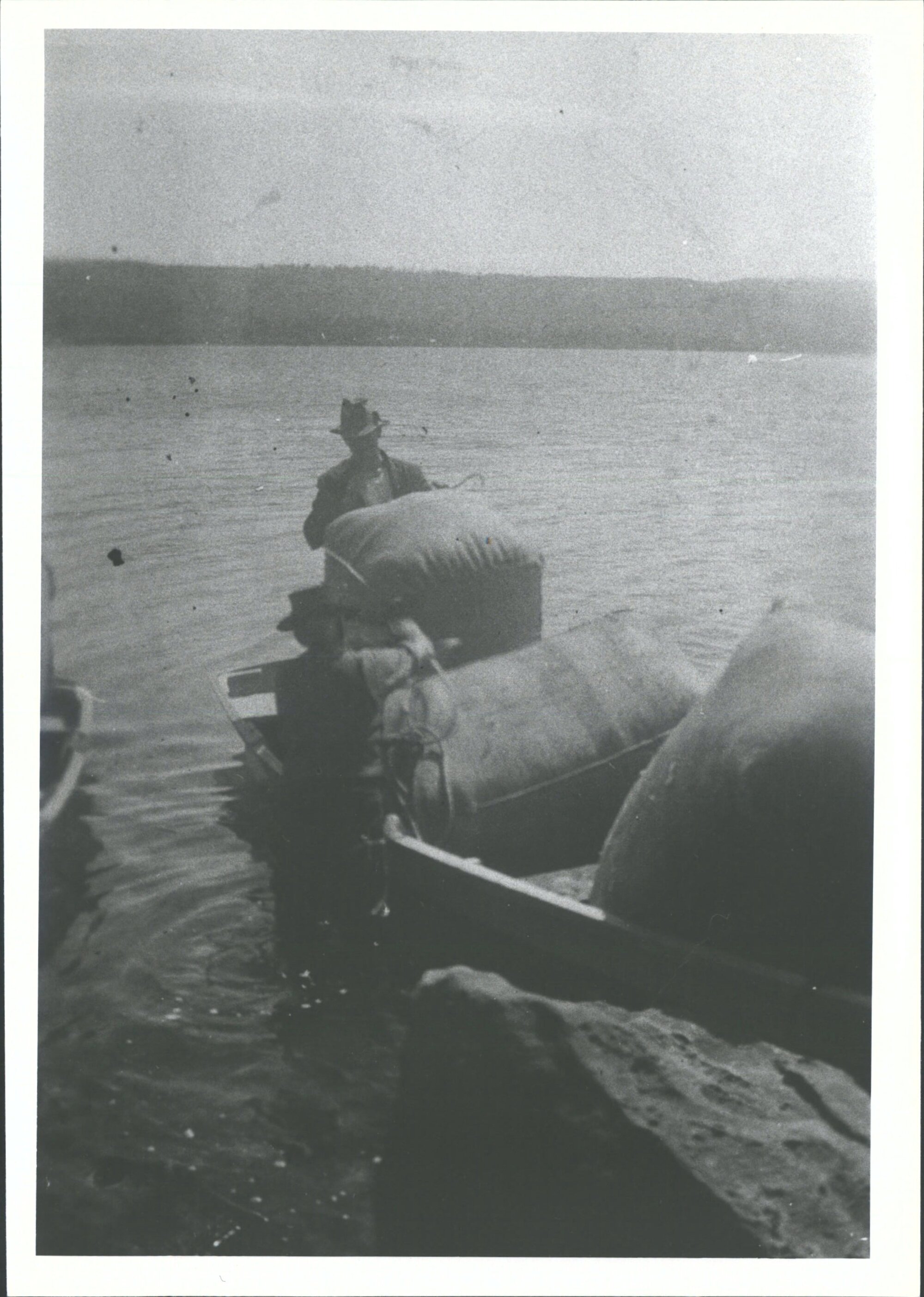 Jack &amp; Harold Broadhurst tying on bales of wool
