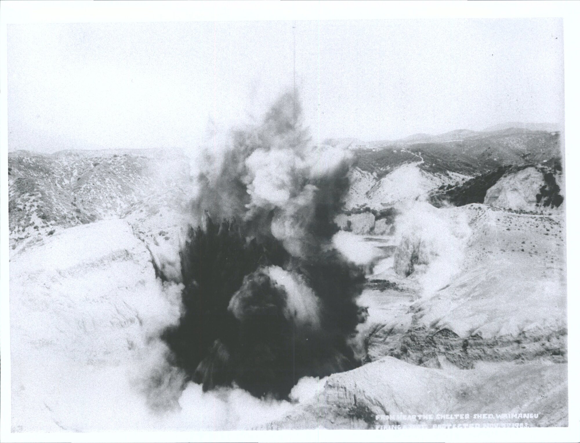 Waimangu Geyser seen from near the Shelter Shed