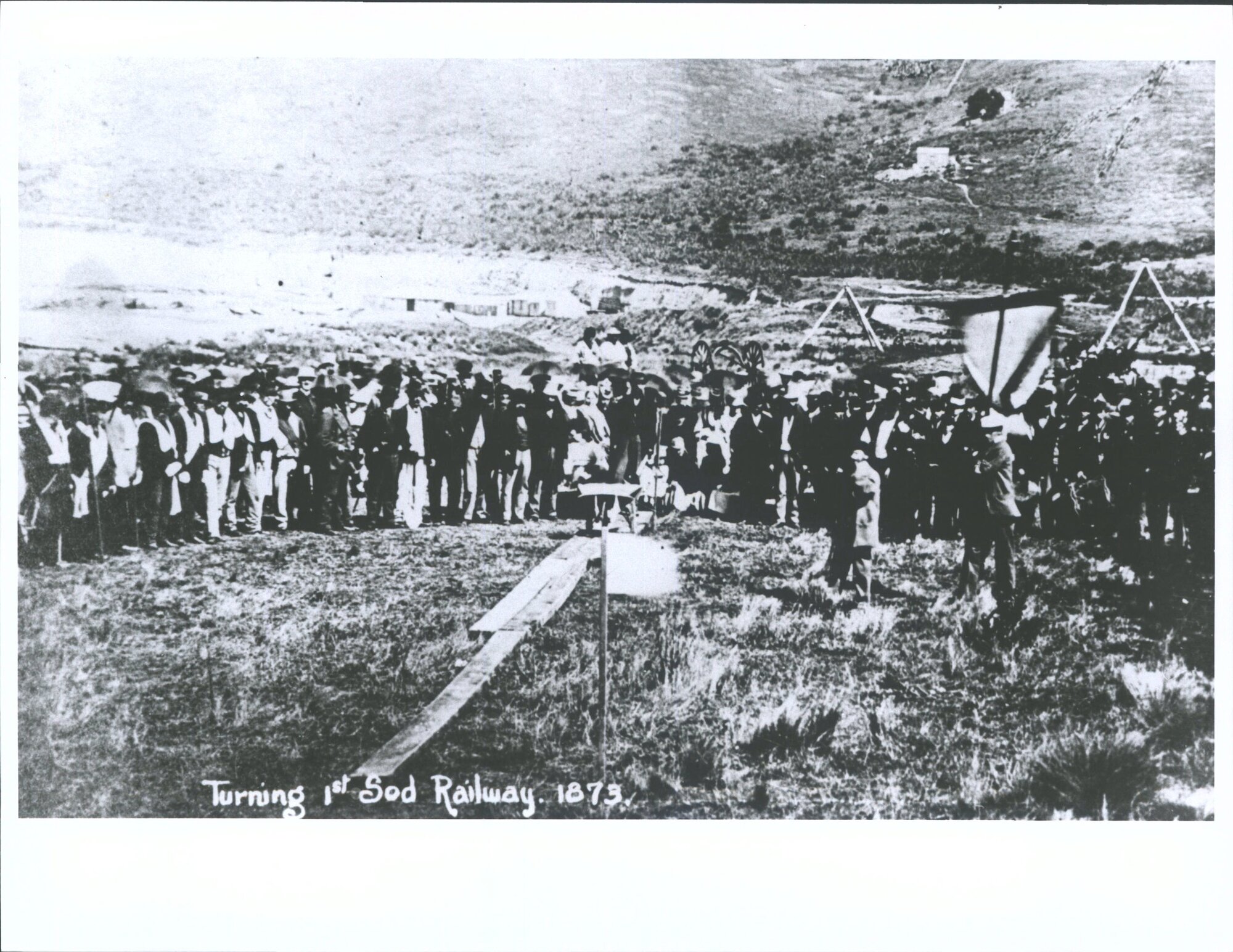 Turning 1st sod, Railway