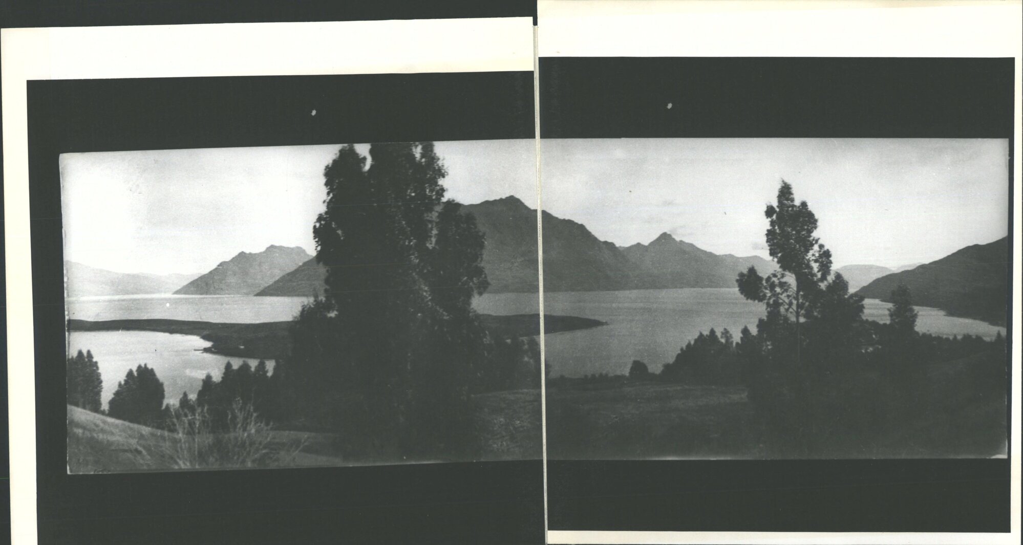 Panorama of Lake Wakatipu showing Mt. Cecil and Walter Peak