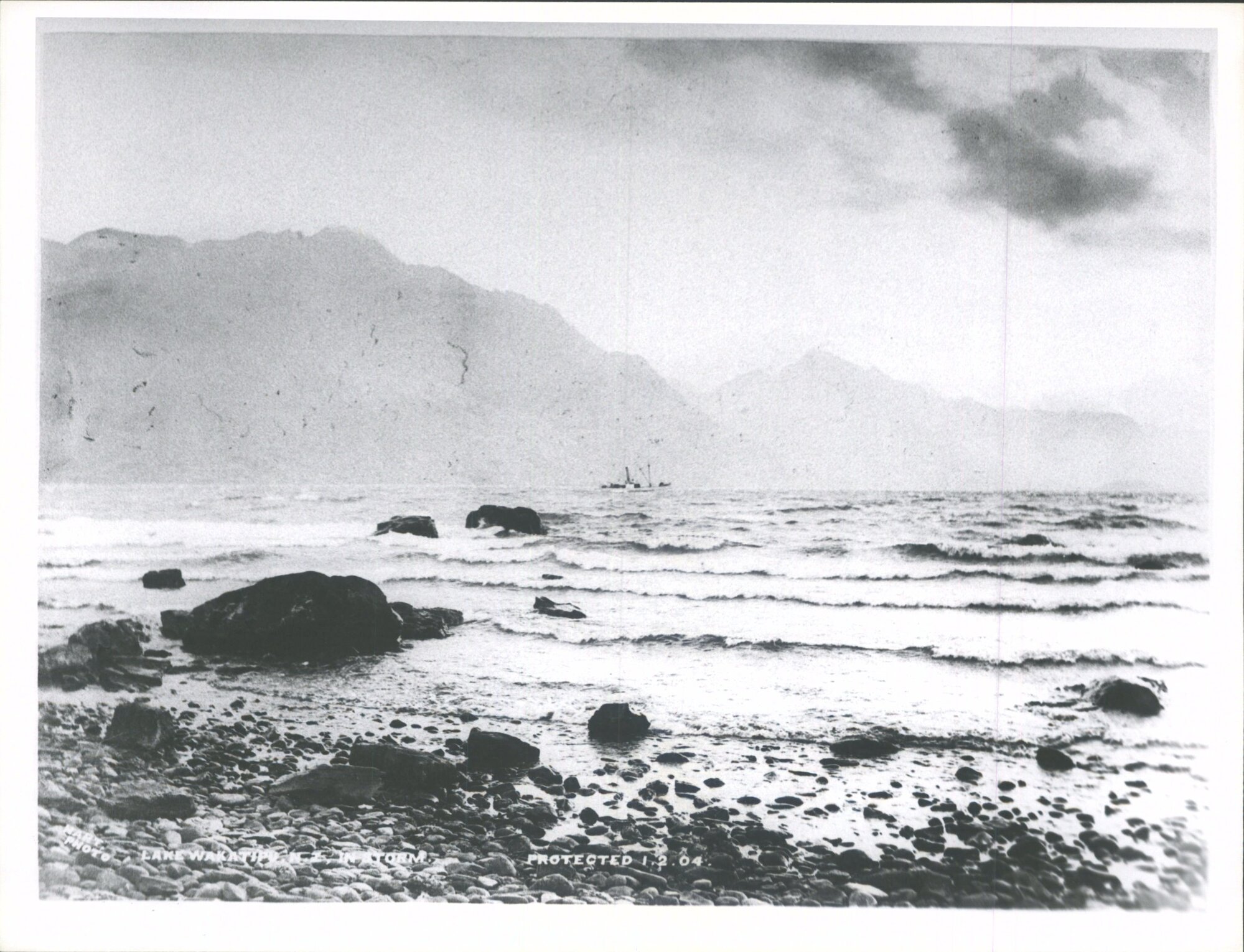 Lake Wakatipu, N.Z., in storm