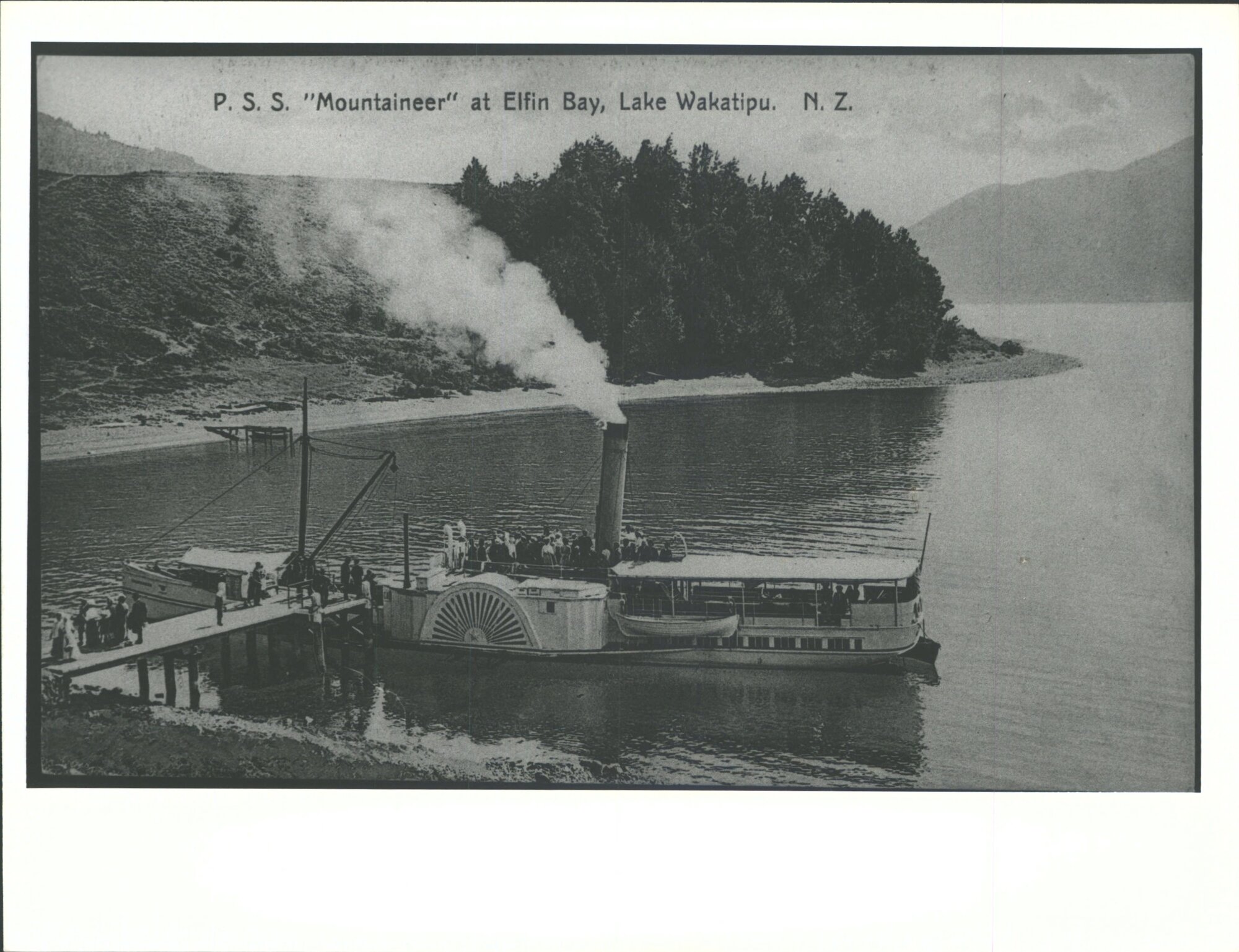 P.S.S. Mountaineer at Elfin Bay, Lake Wakatipu, N.Z.