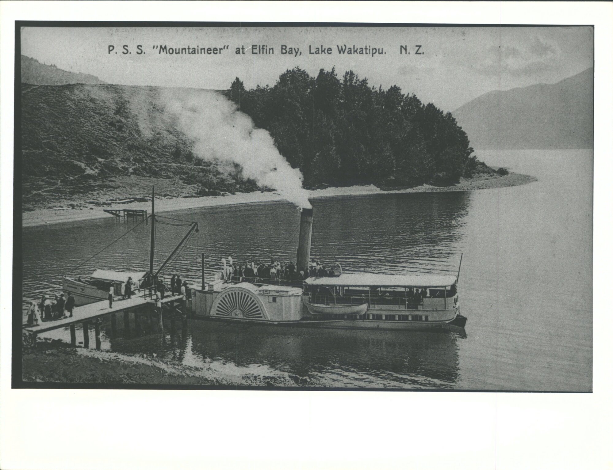 P.S.S. Mountaineer at Elfin Bay, Lake Wakatipu, N.Z.