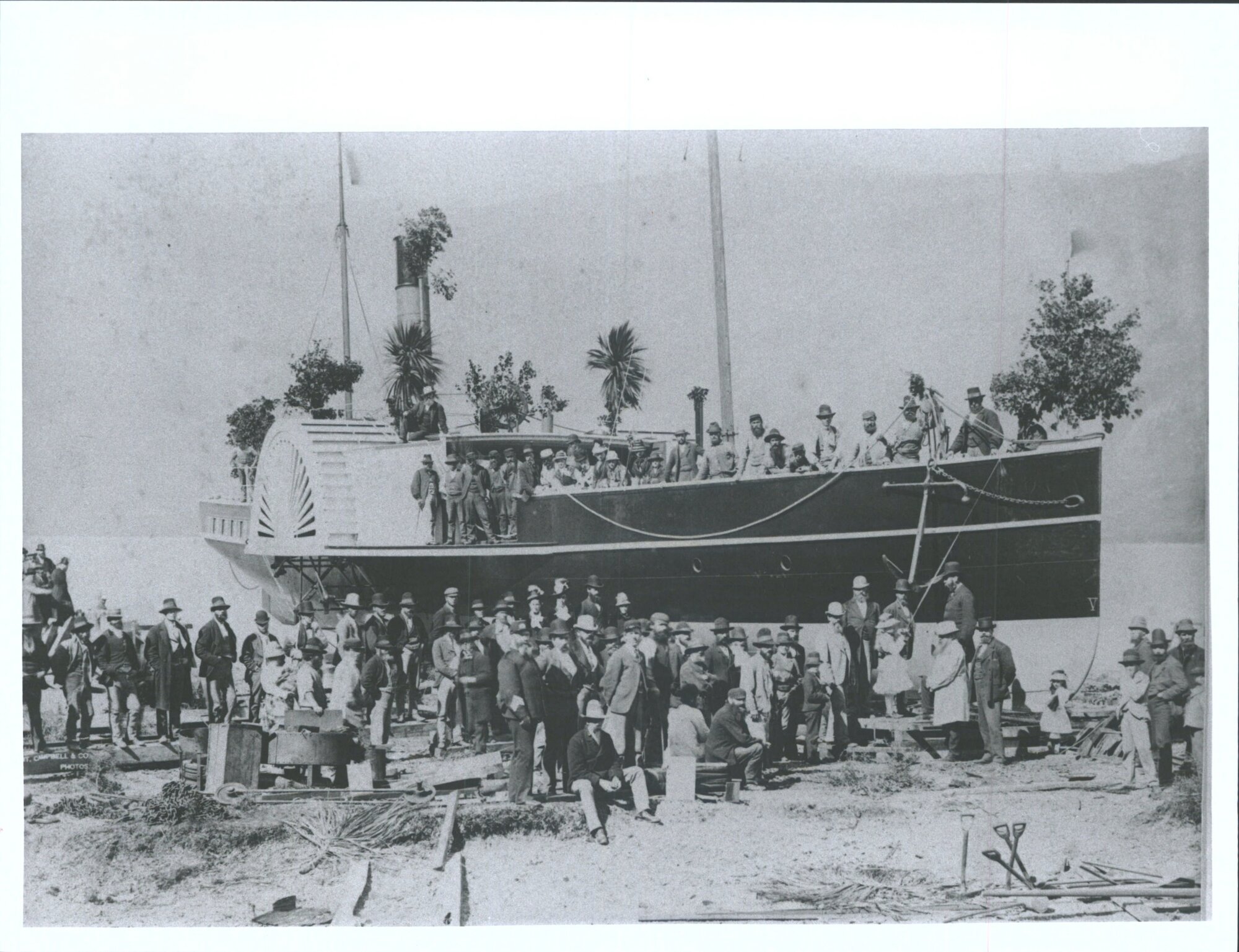 Launch of P.S. Mountaineer at Kingston, Lake Wakatipu