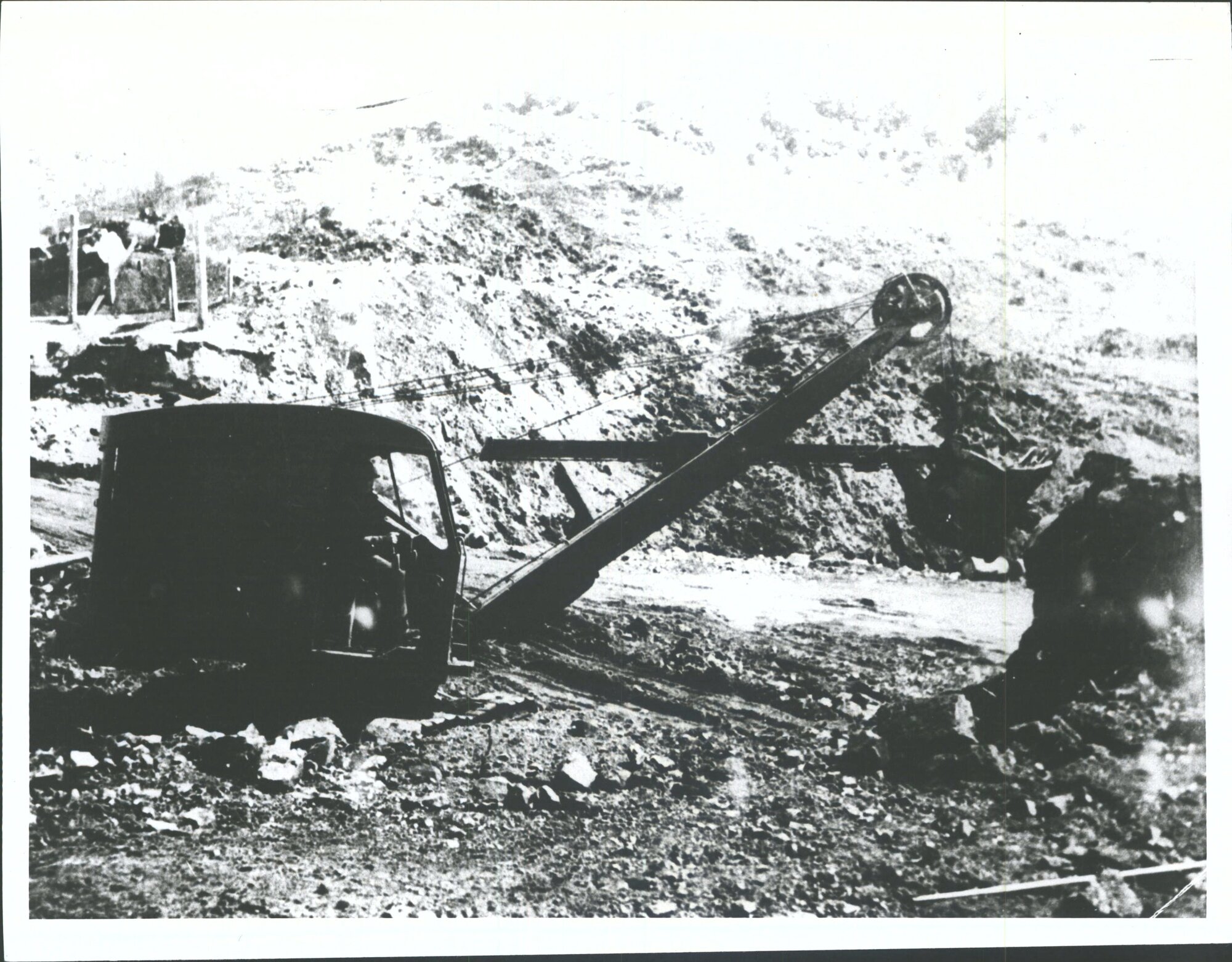 Excavator in operation