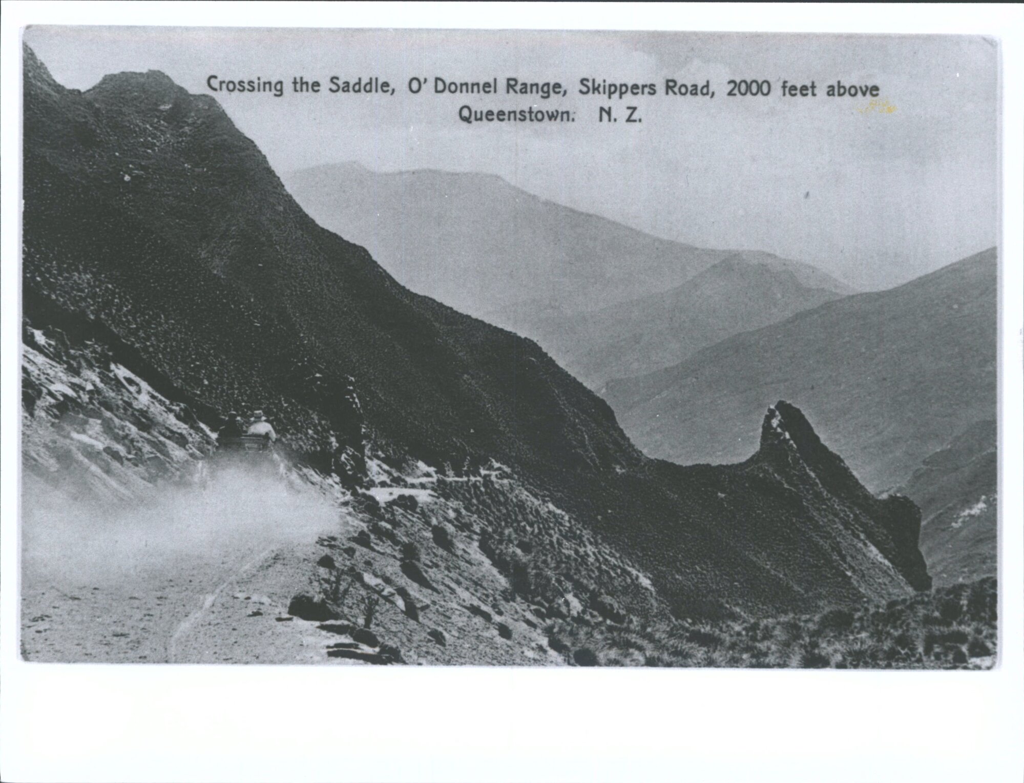 Crossing the Saddle, O'Donnel Range, Skippers Road, 2000ft above Queenstown, N.Z.
