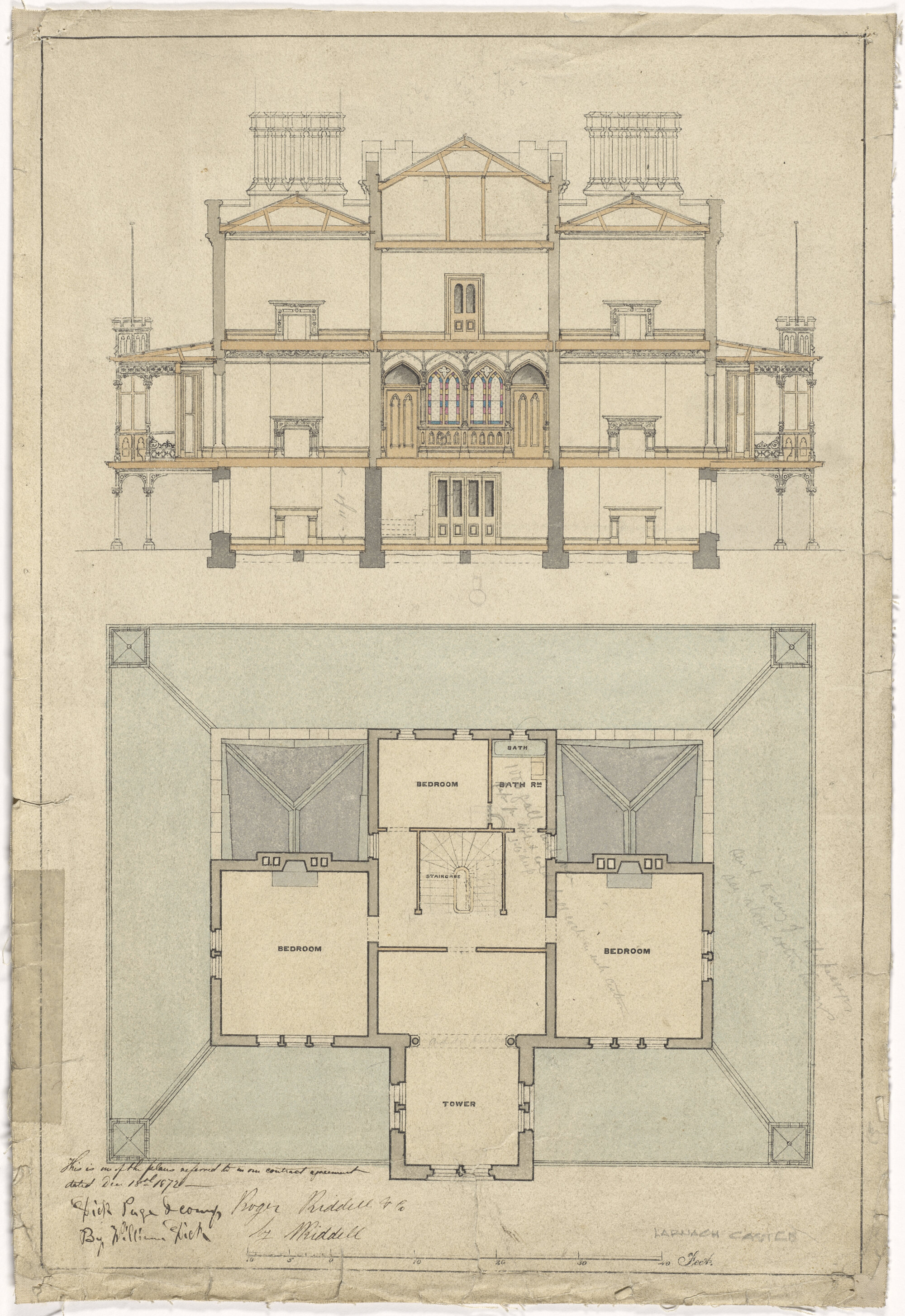 Plan of residence for W.J.M. Larnach [Larnach Castle]