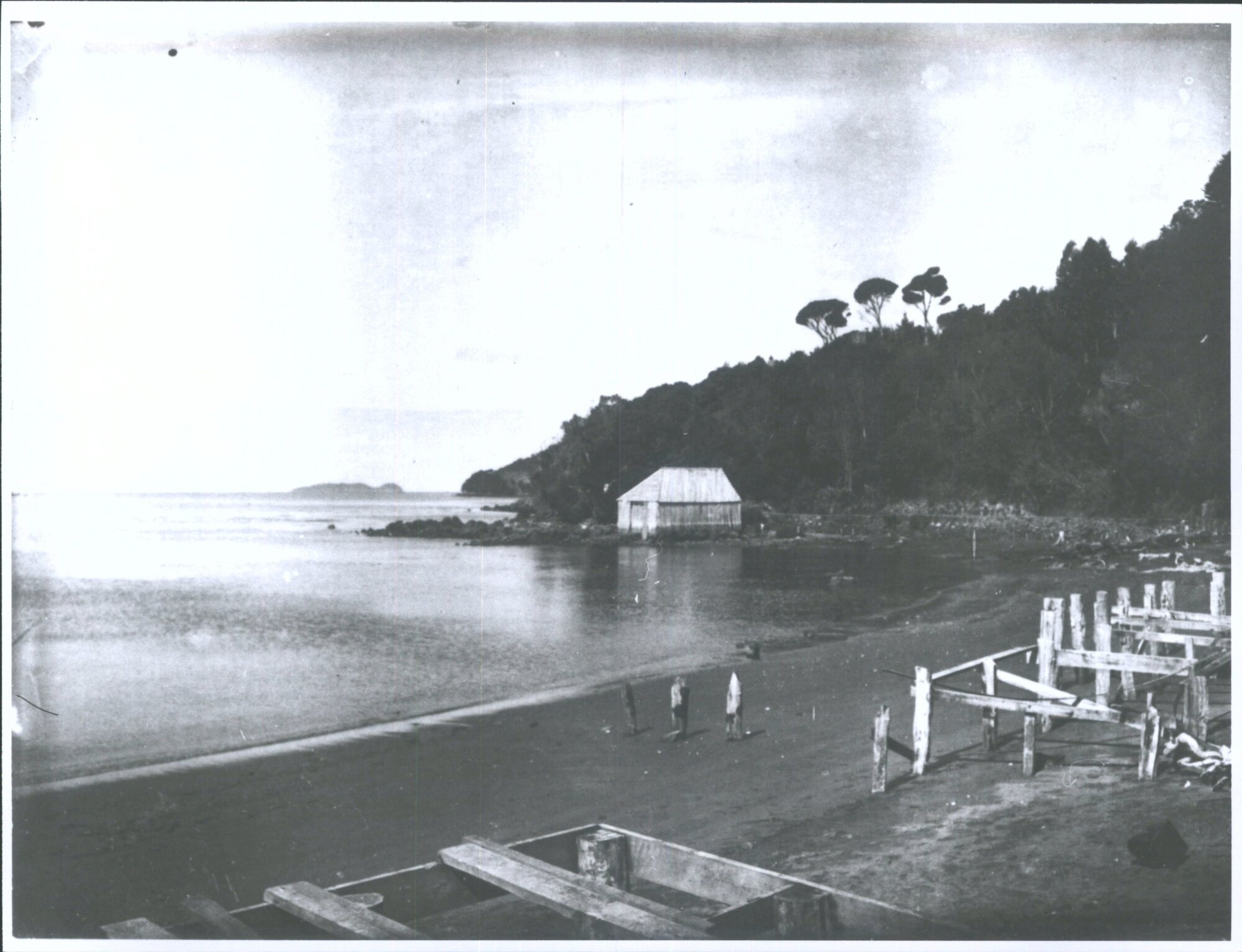 View of beach at Halfmoon Bay