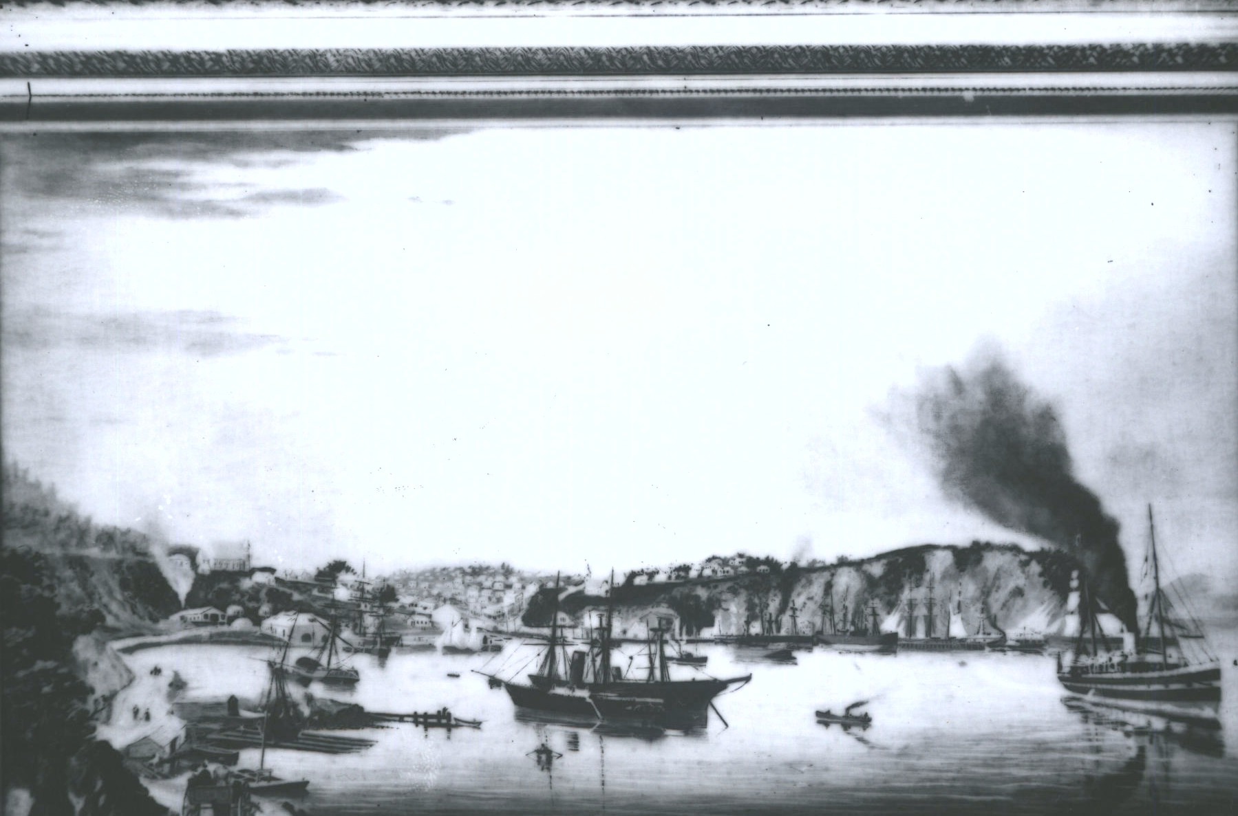S.S Taranki (steamship) leaving floating dock, Port Chalmers