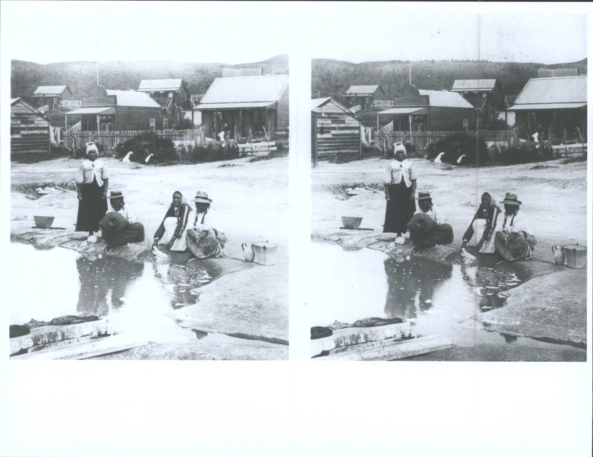 Maori women washing clothes