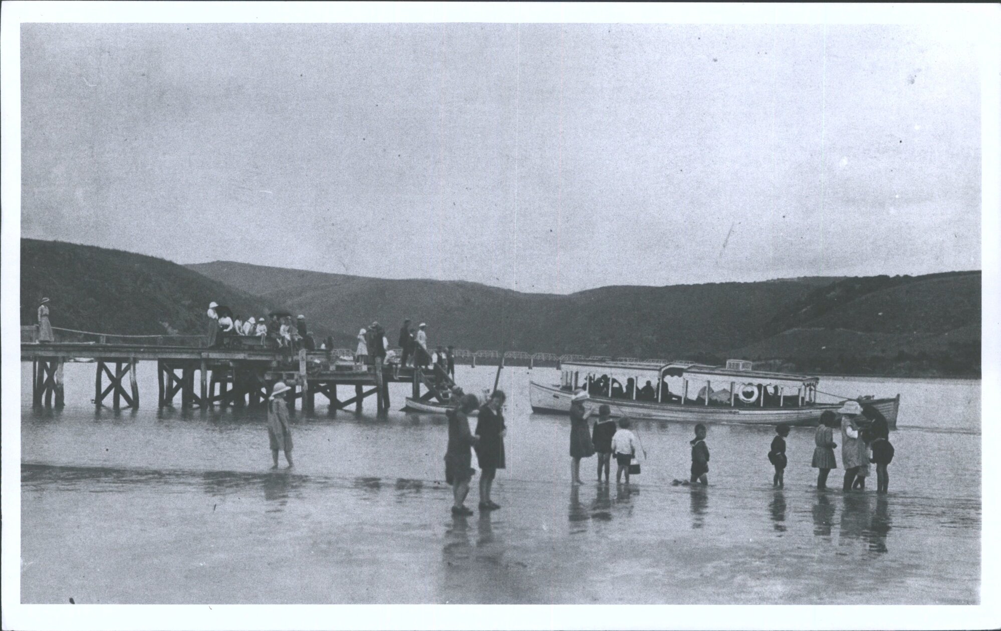 Passenger Launch "Viking" docking at Taieri Mouth