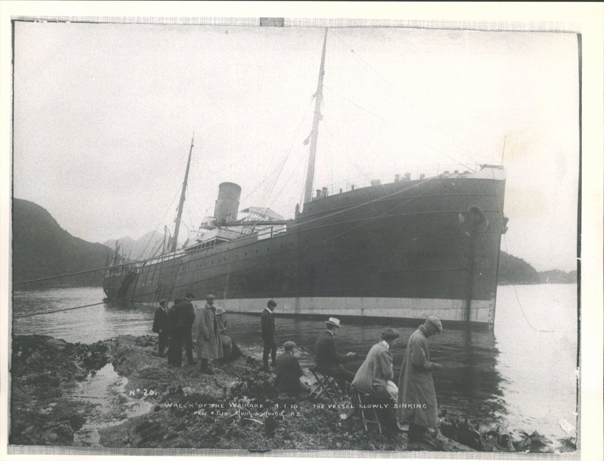 Waikare (ship) wrecked Dusky Sound. 'The Vessel Slowly Sinking'