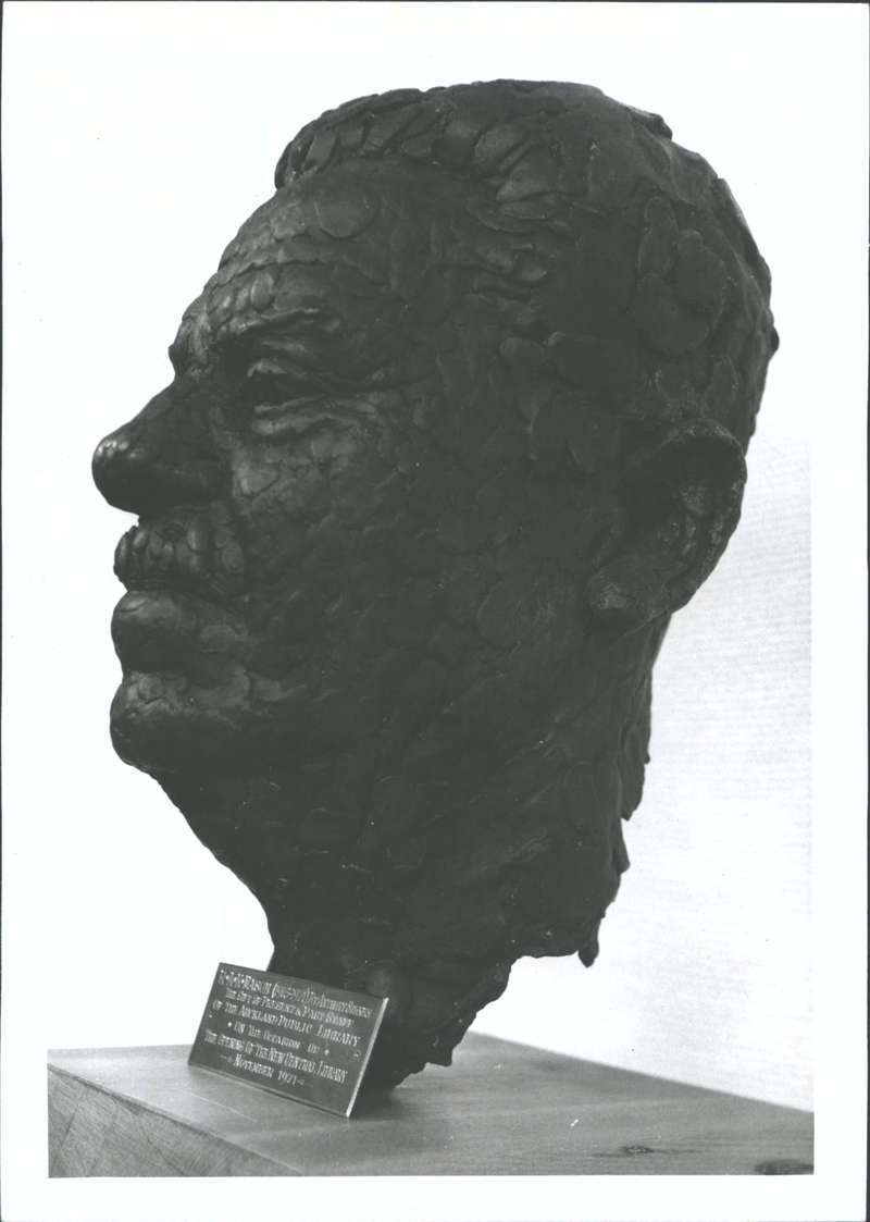 Showing bust of R.A.K. Mason