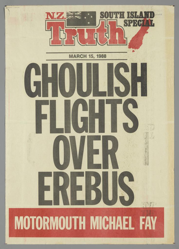 "Ghoulish flights over Erebus Motormouth Michael Fay"