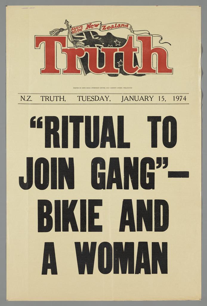 " "Ritual to join gang" - bikie and a woman"