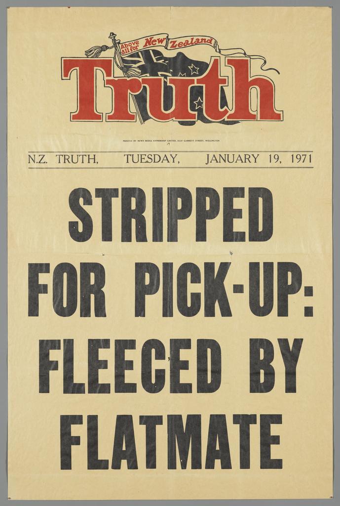 "Stripped for pick-up: fleeced by flatmate"
