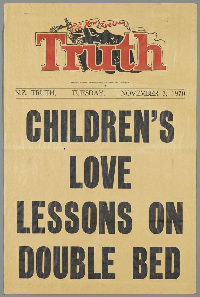 "Children's love lessons on double bed"
