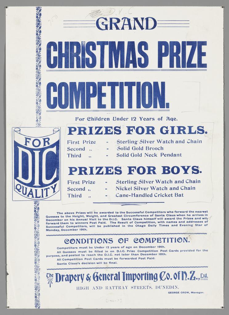 "Grand Christmas Prize Competition"