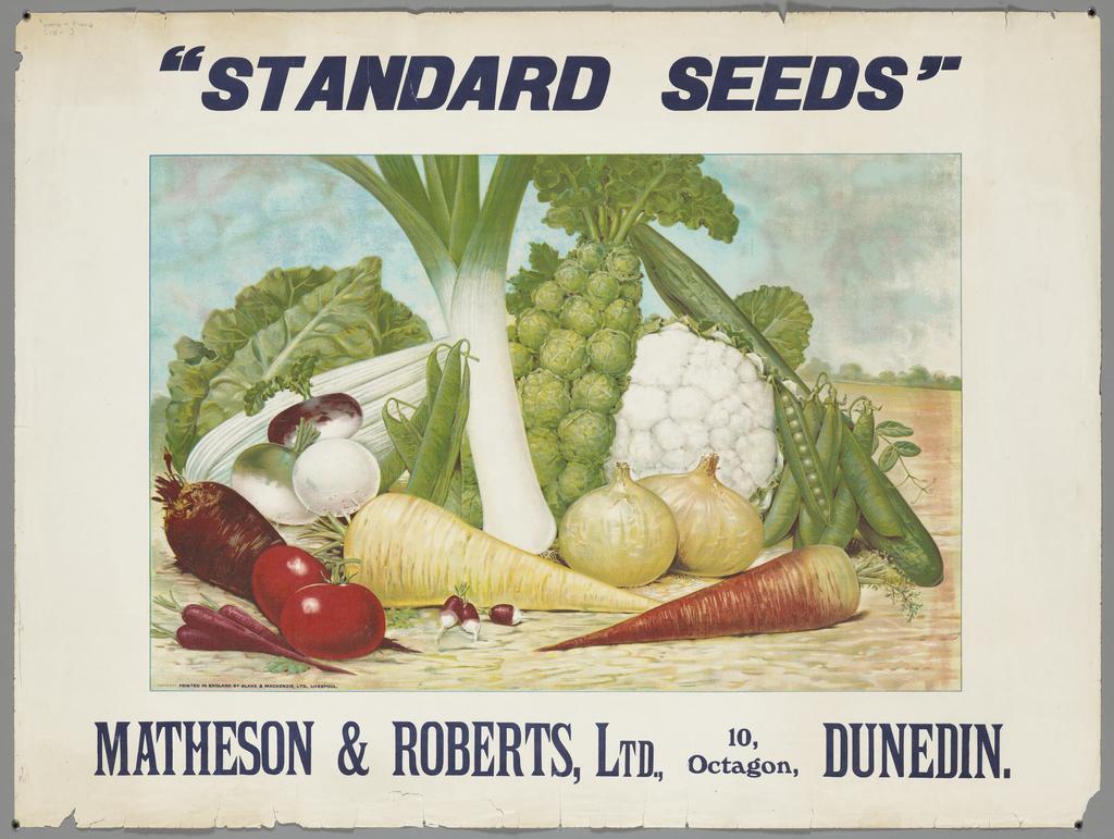 " "Standard Seeds" Matheson &amp; Roberts, Ltd., 10, Octagon, Dunedin."