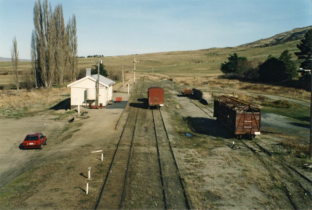 Hyde Photograph 1, railway station, freight wagons and track at Hyde