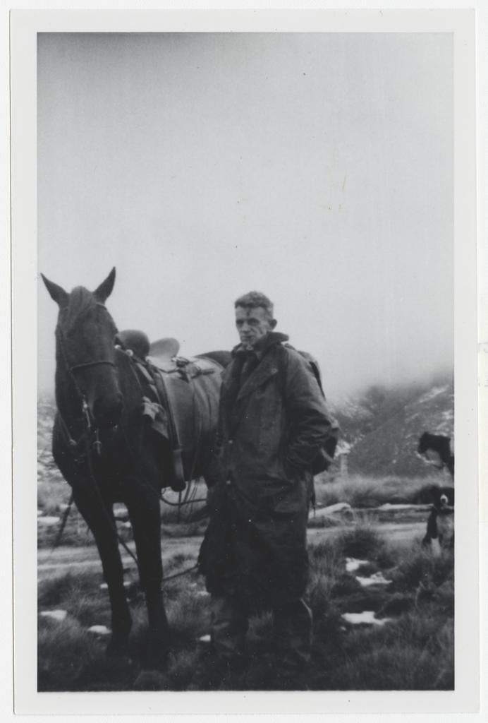 Jock McC and horse, Nokomai