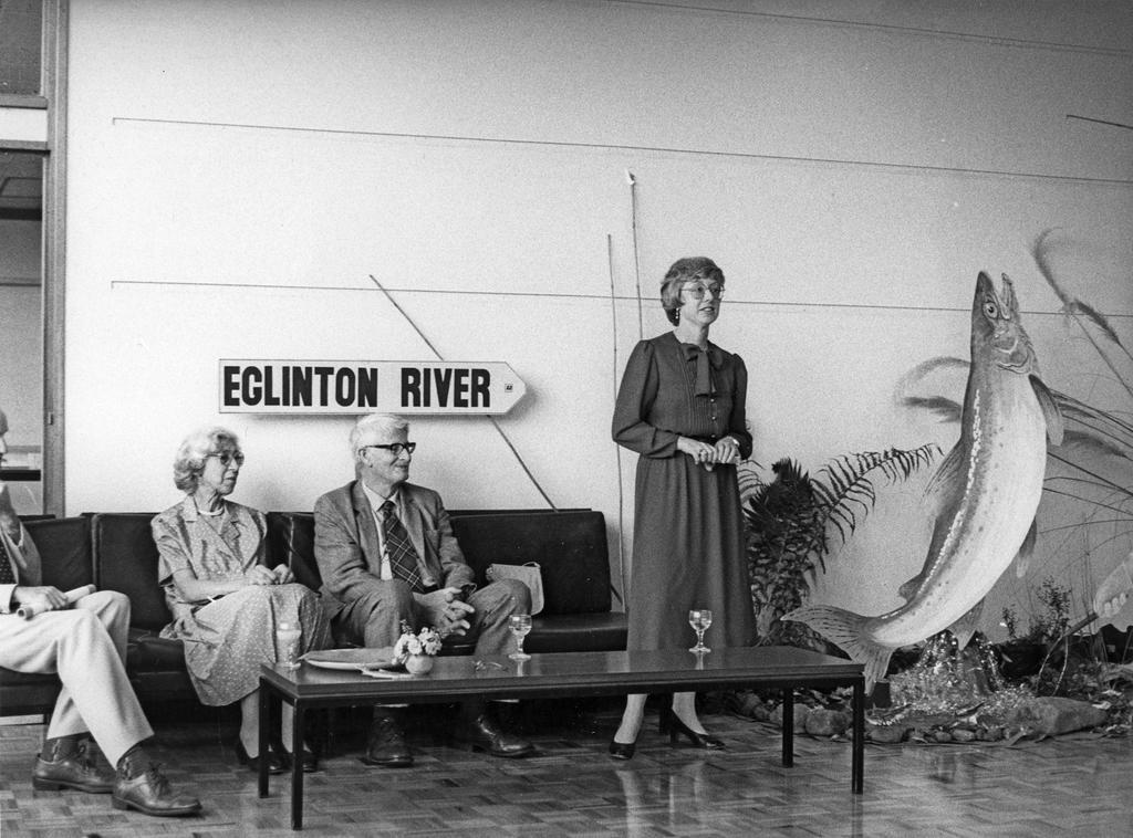 Rosemary Hudson speaking at Jock McEldowney's farewell from the University of Otago Library