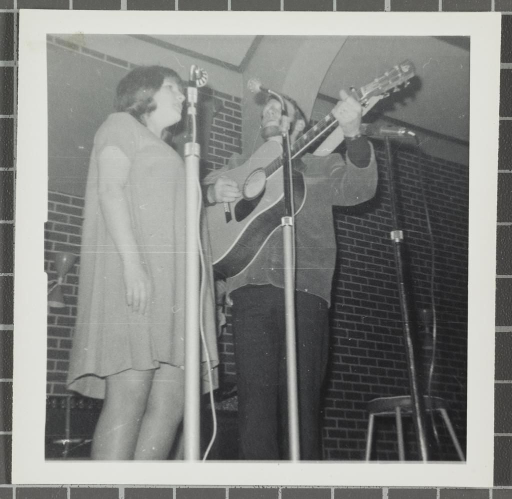Duo performing at the 'Folk Proms Concert Capping '67', Union Hall, Dunedin