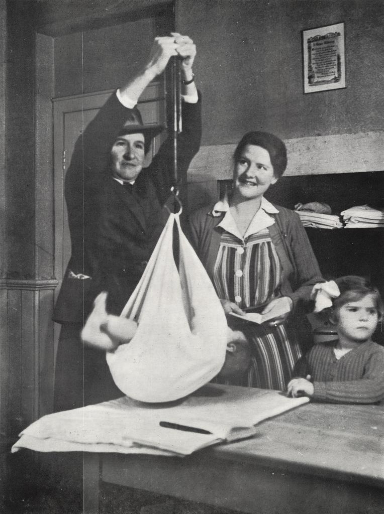'Weighing baby'