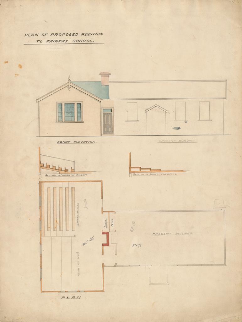 Plan of proposed addition to Fairfax School