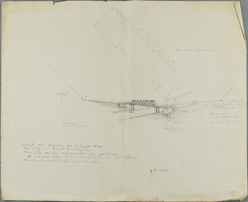Pencil drawing of Luggate bridge