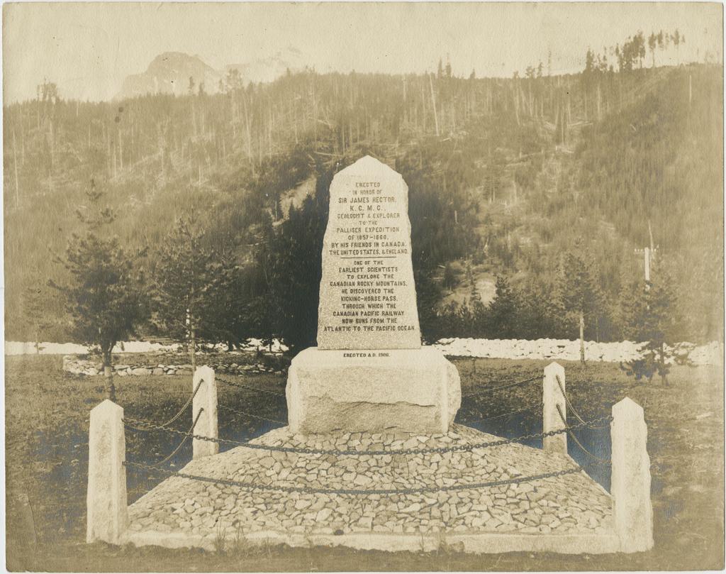Memorial erected to Sir James Hector at Kicking Horse Pass, Canada