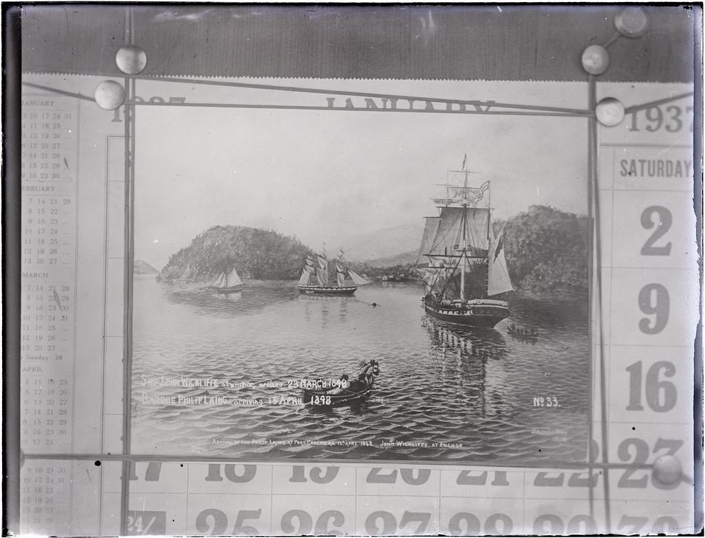 'John Wickliffe &amp; Philip Laing at Port Chalmers in 1848'