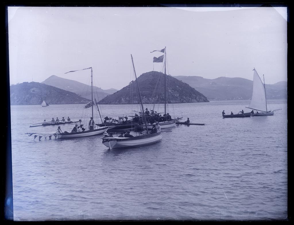 Rowing boats on harbour