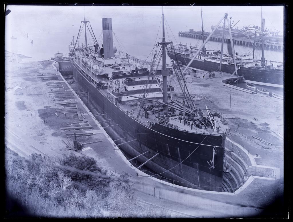 Otago Dock with SS 'Tainui' in dock