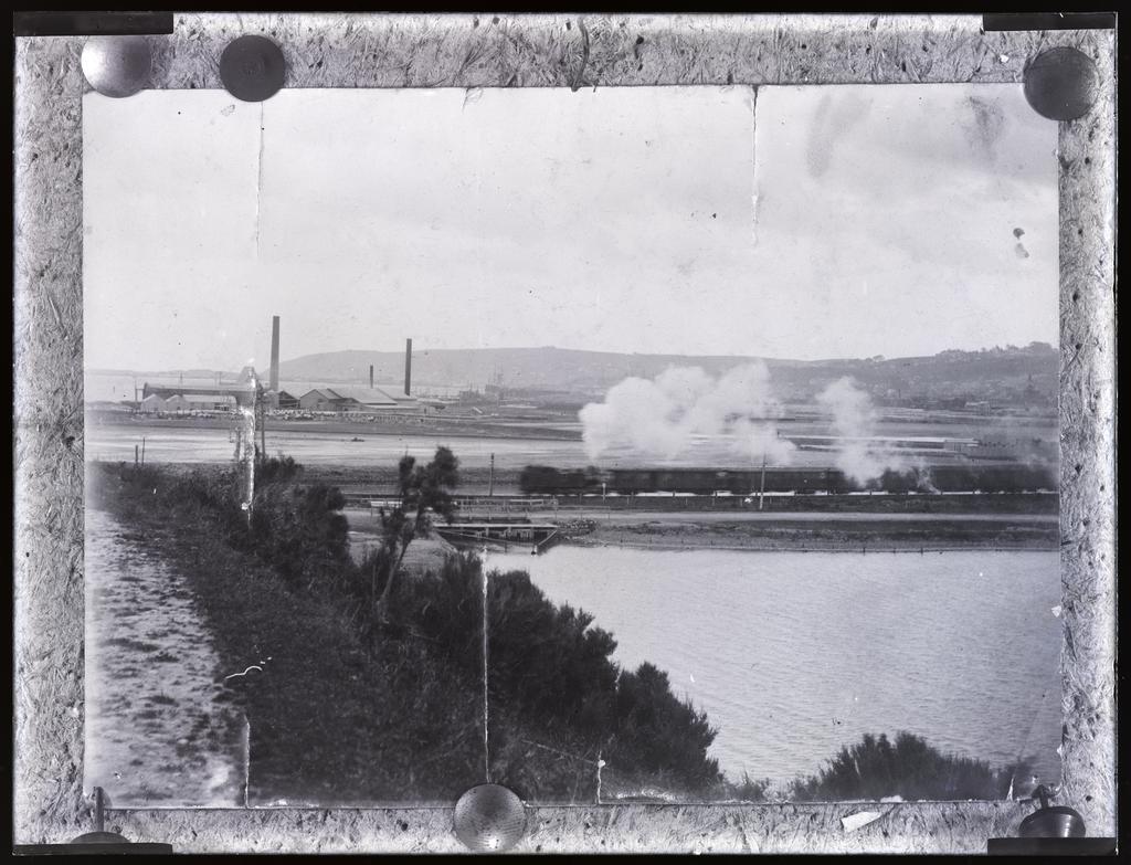 Lake Logan, steam train, and cement works