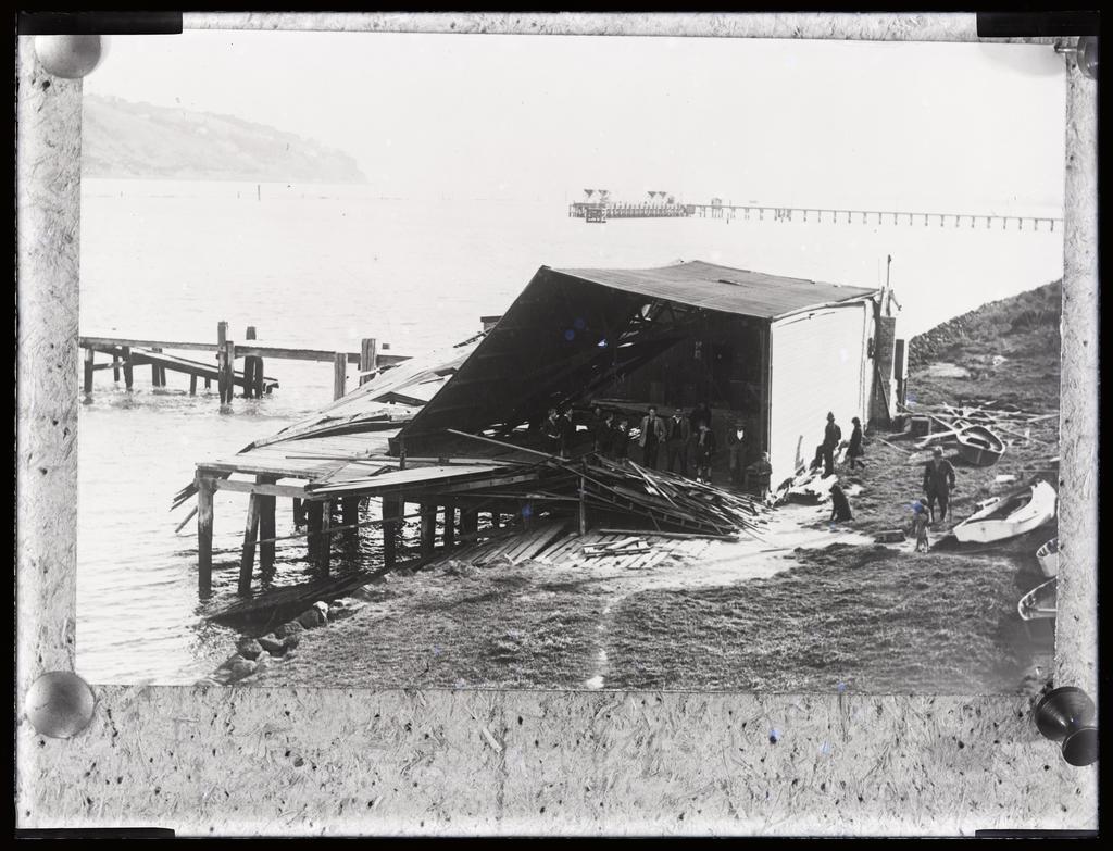 Collapsed building at Lake Logan