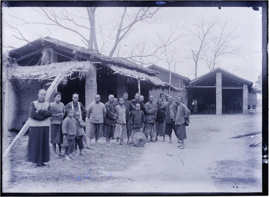 Group of people in village