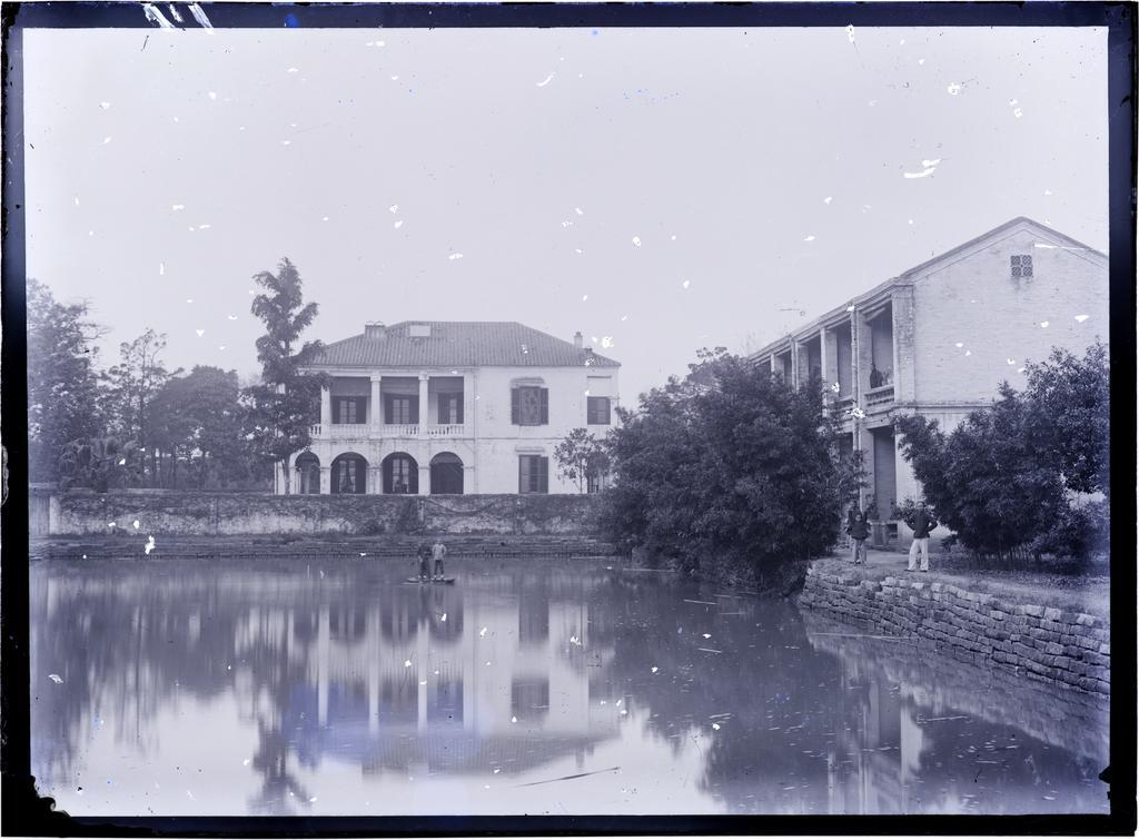Houses near pond in Canton