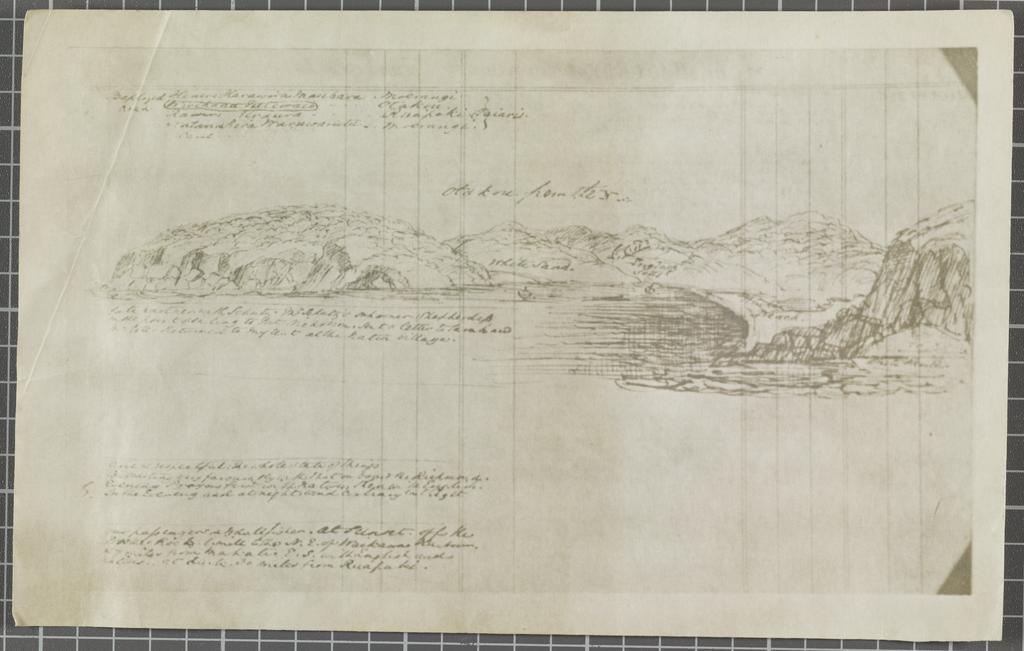 Copy of a sketch of Otākou by Bishop Selwyn