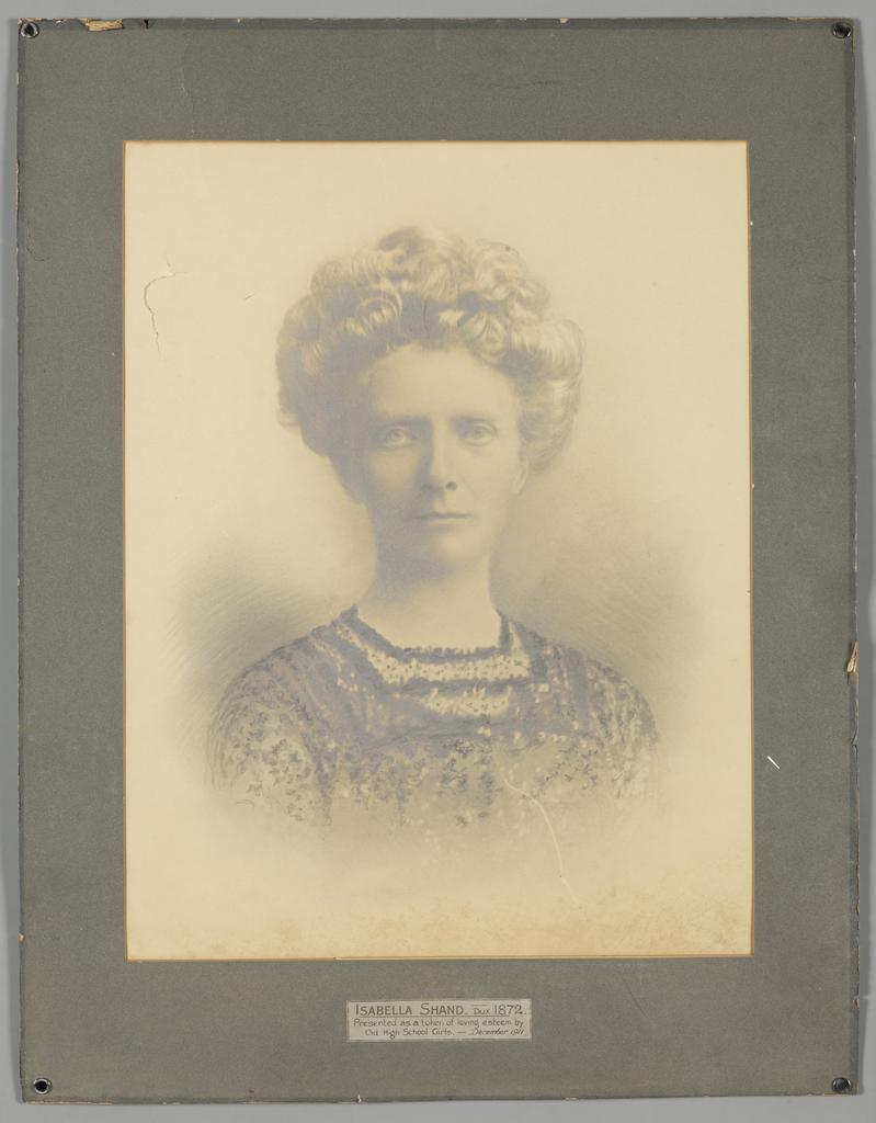 Isabella Shand, dux of Otago Girls' High School in 1872