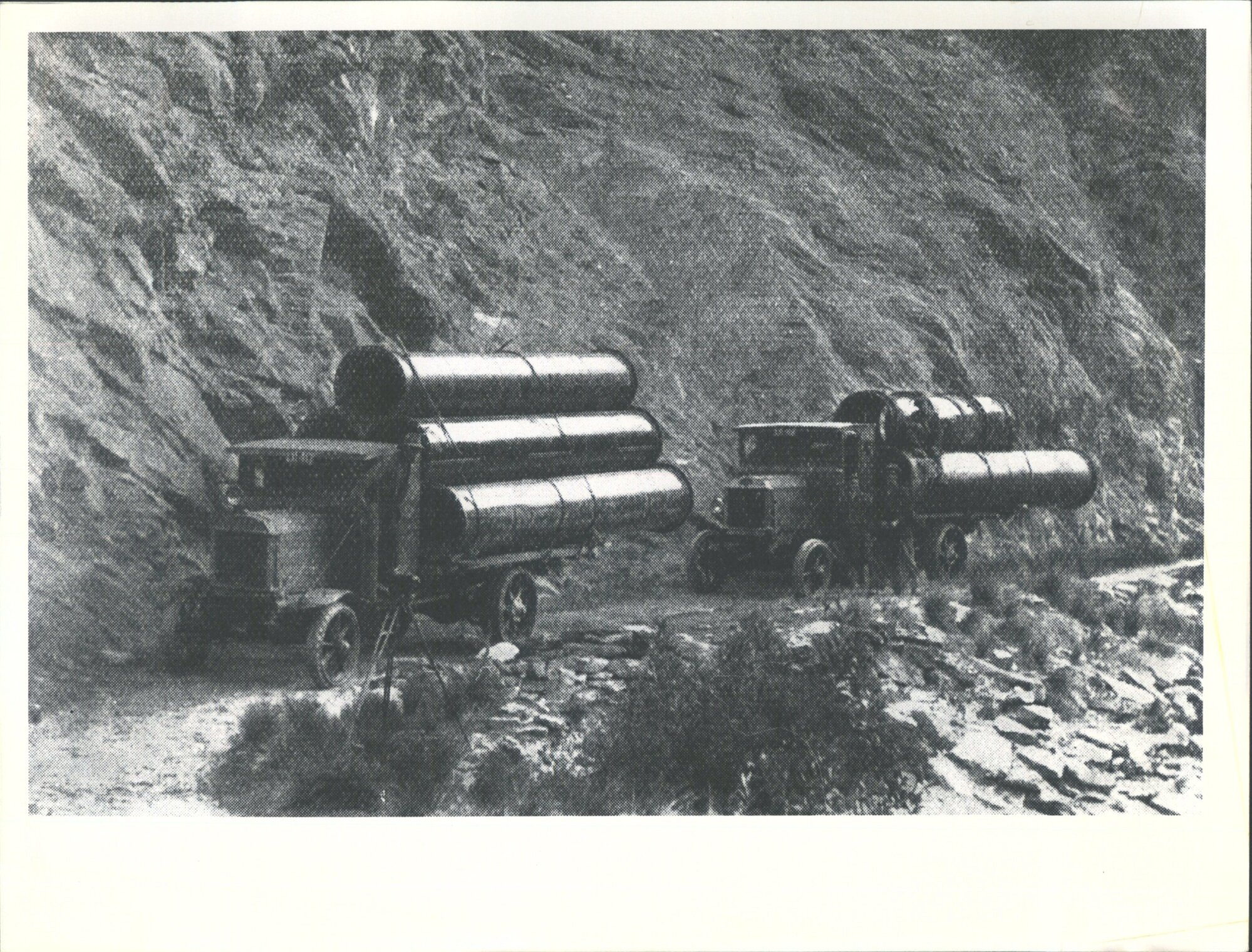 Trucks carrying parts for the Irrigation scheme