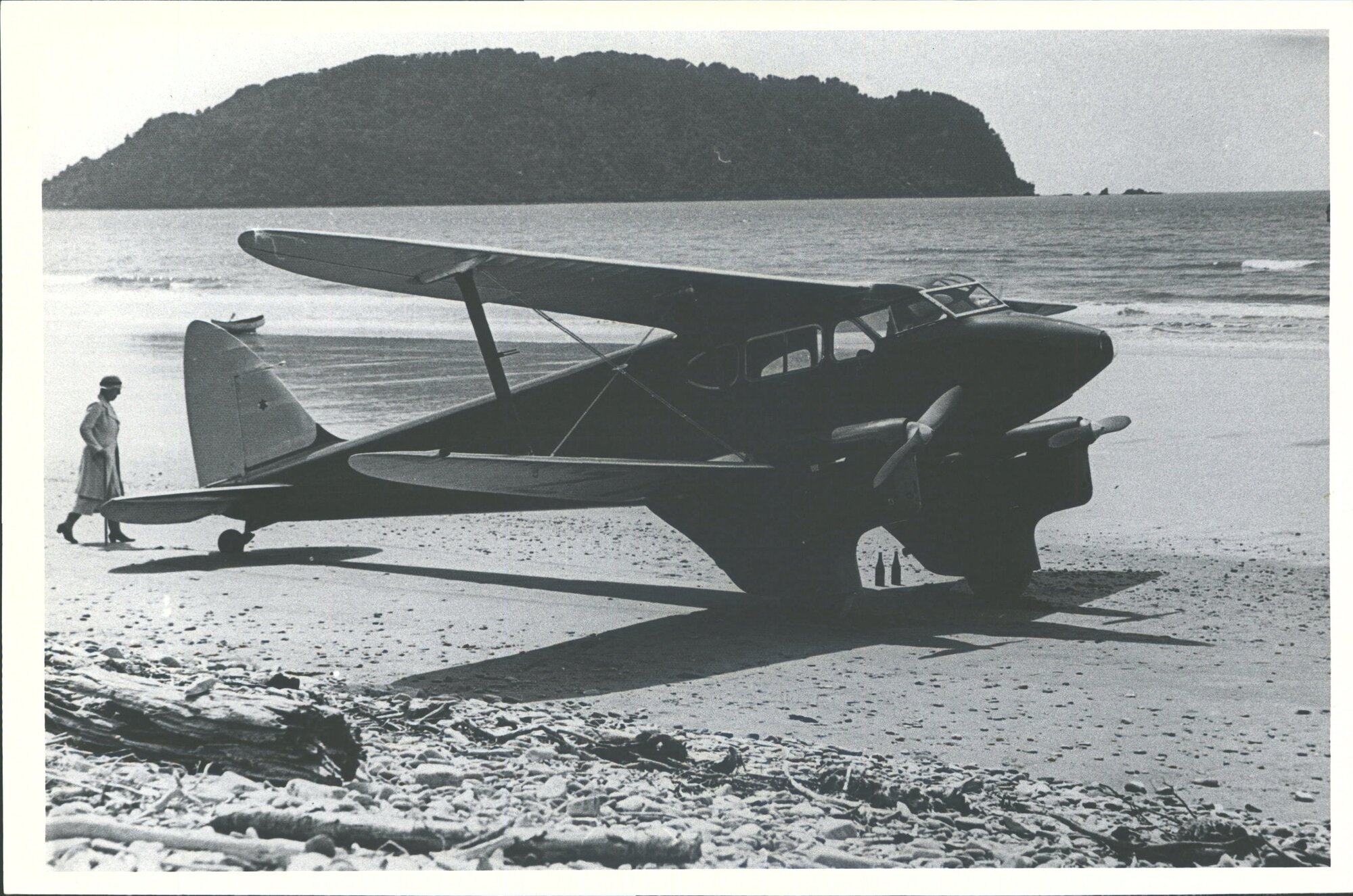 De Havilland Fox Moth plane and Miss Theomin