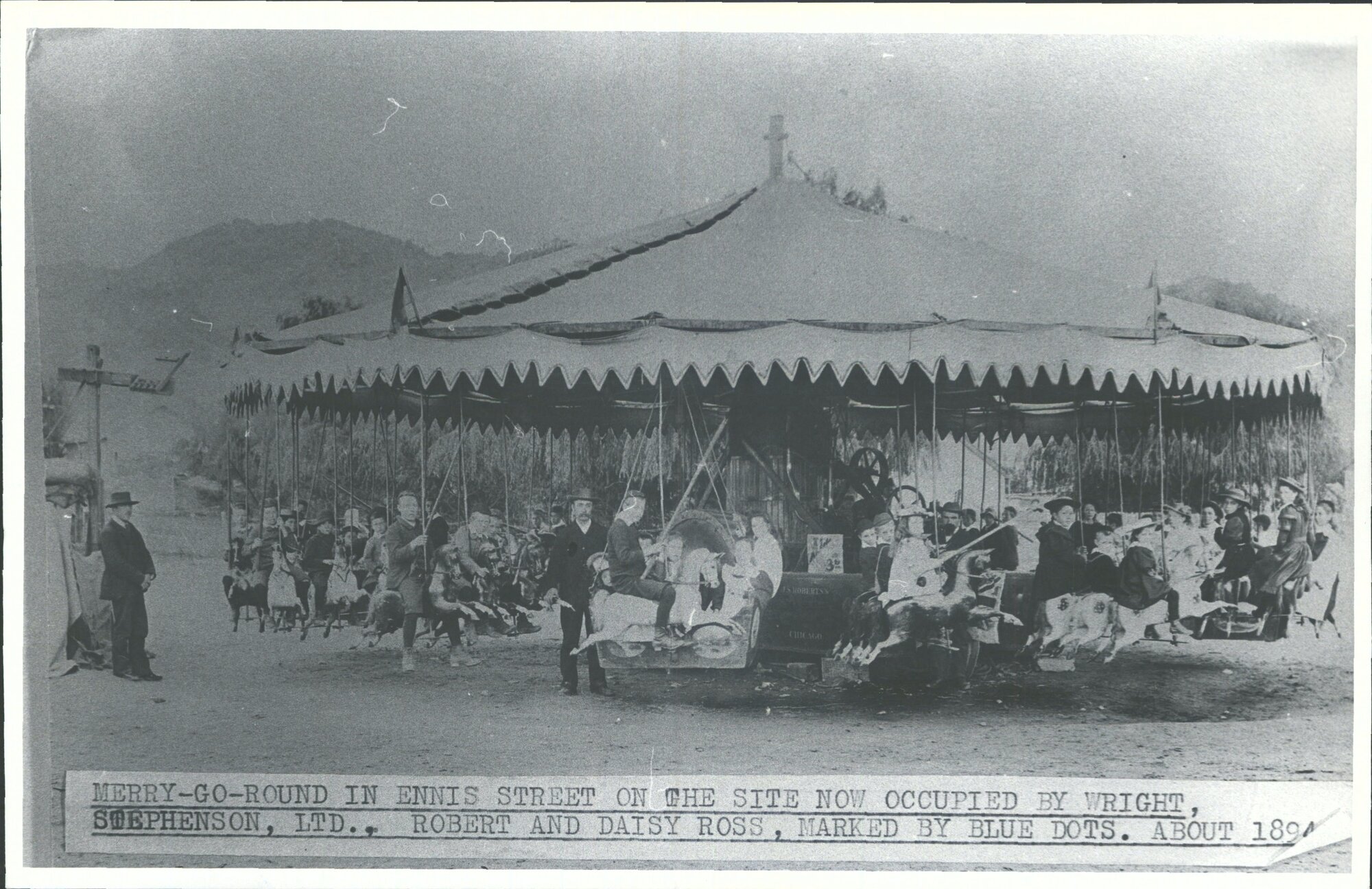 Merry-go-round in Ennis Street on the site now occupied by Wright Stephenson LTD.
