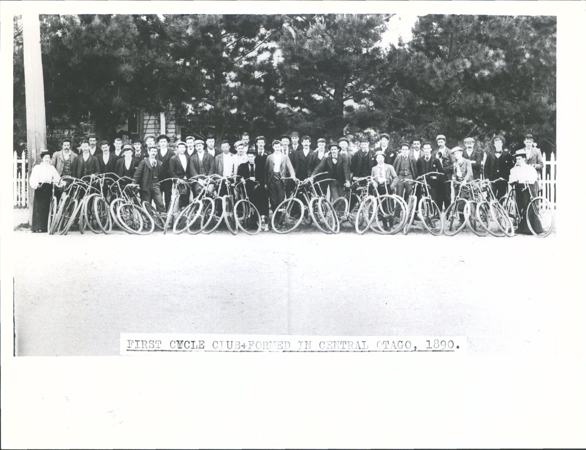A meeting of the first cycle club formed in Central Otago, 1890