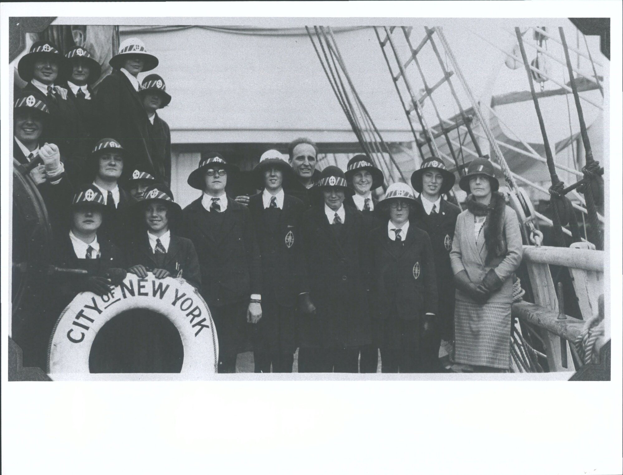 In December on board the 'City of New York' Boarders, Day girls, Mr Konter &amp; Miss Macdonald.