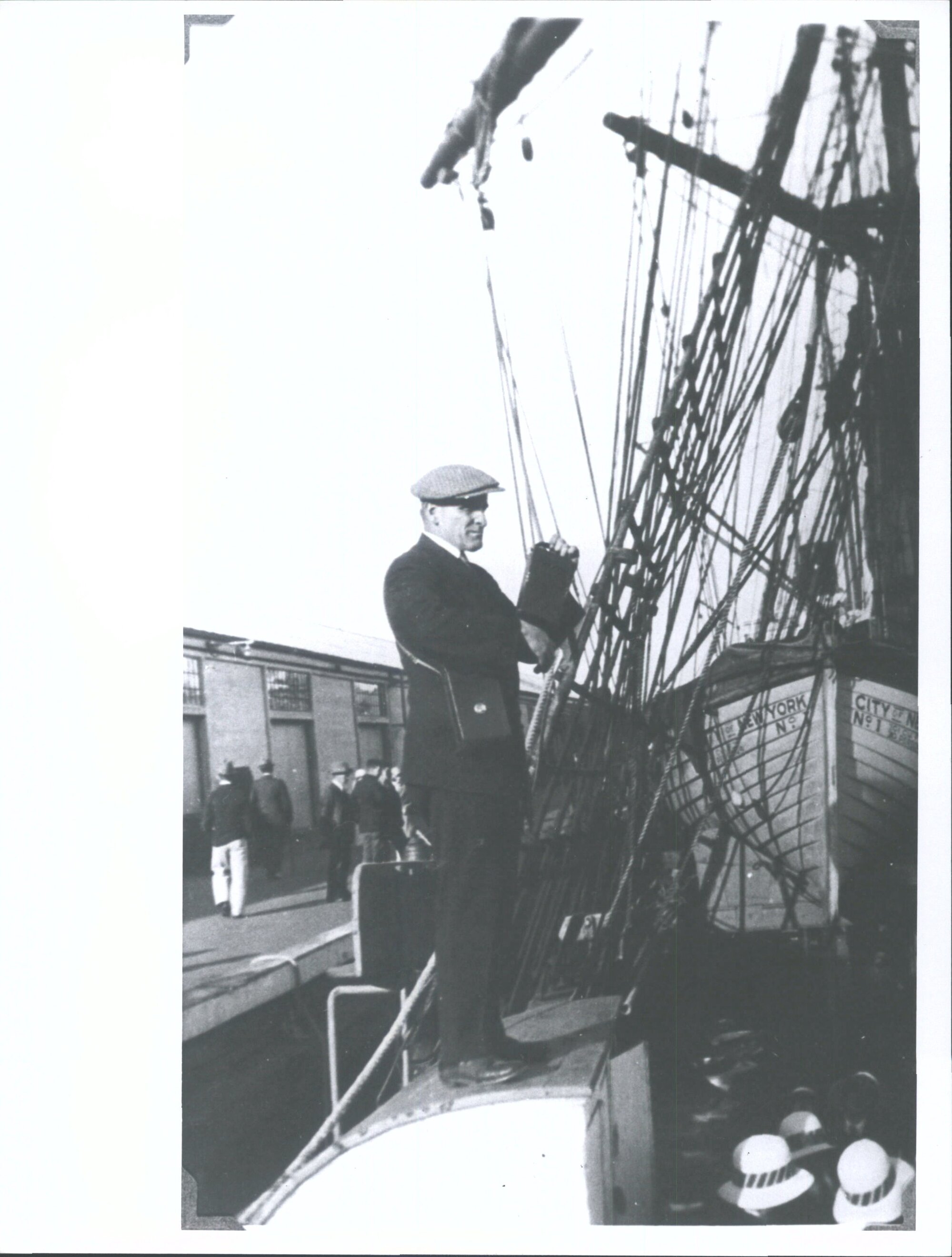 Mr Konter after taking photos of the school on board the "City of New York"