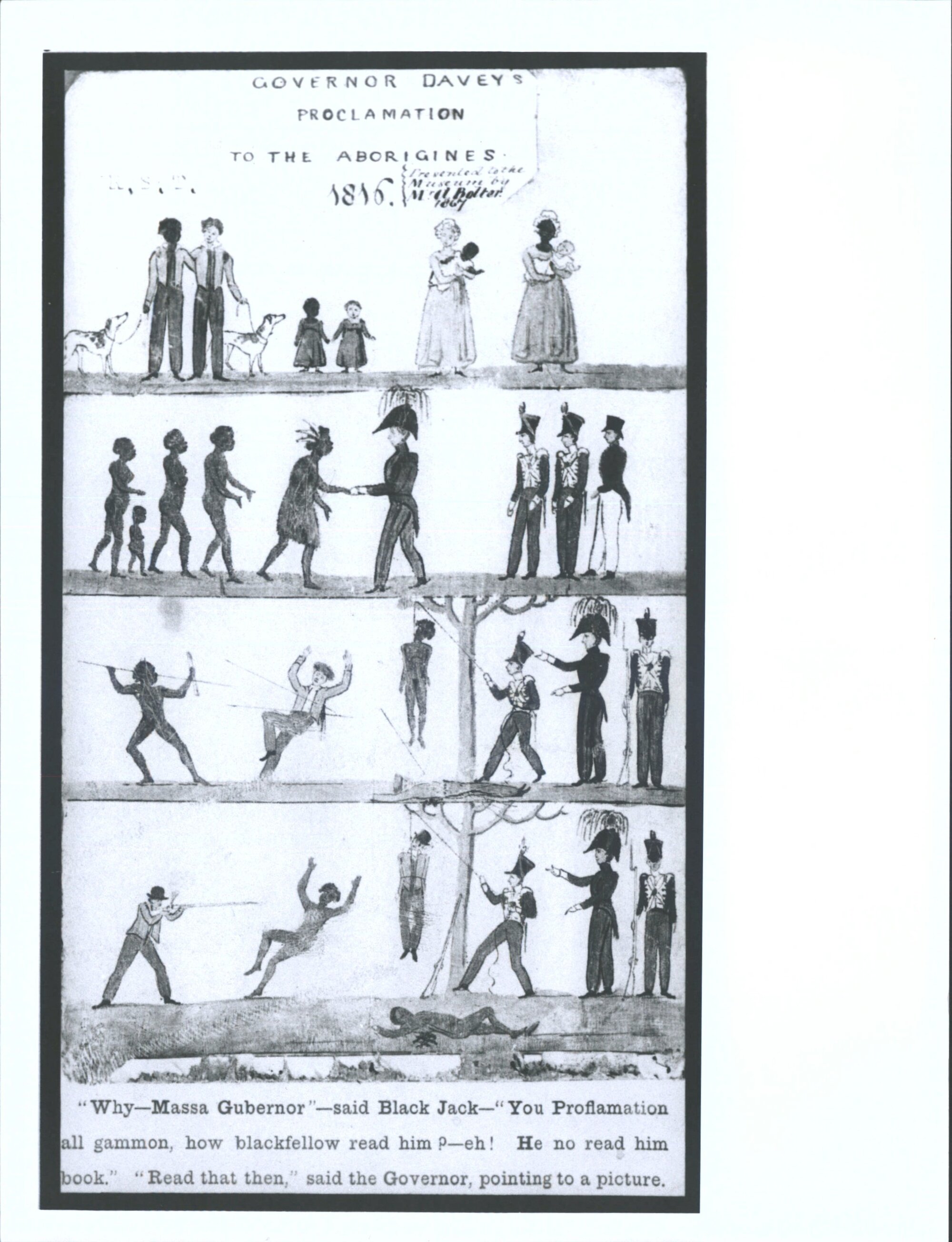 "Governor Davey's Pictorical Proclamation to the Aboriginals of Tasmania"