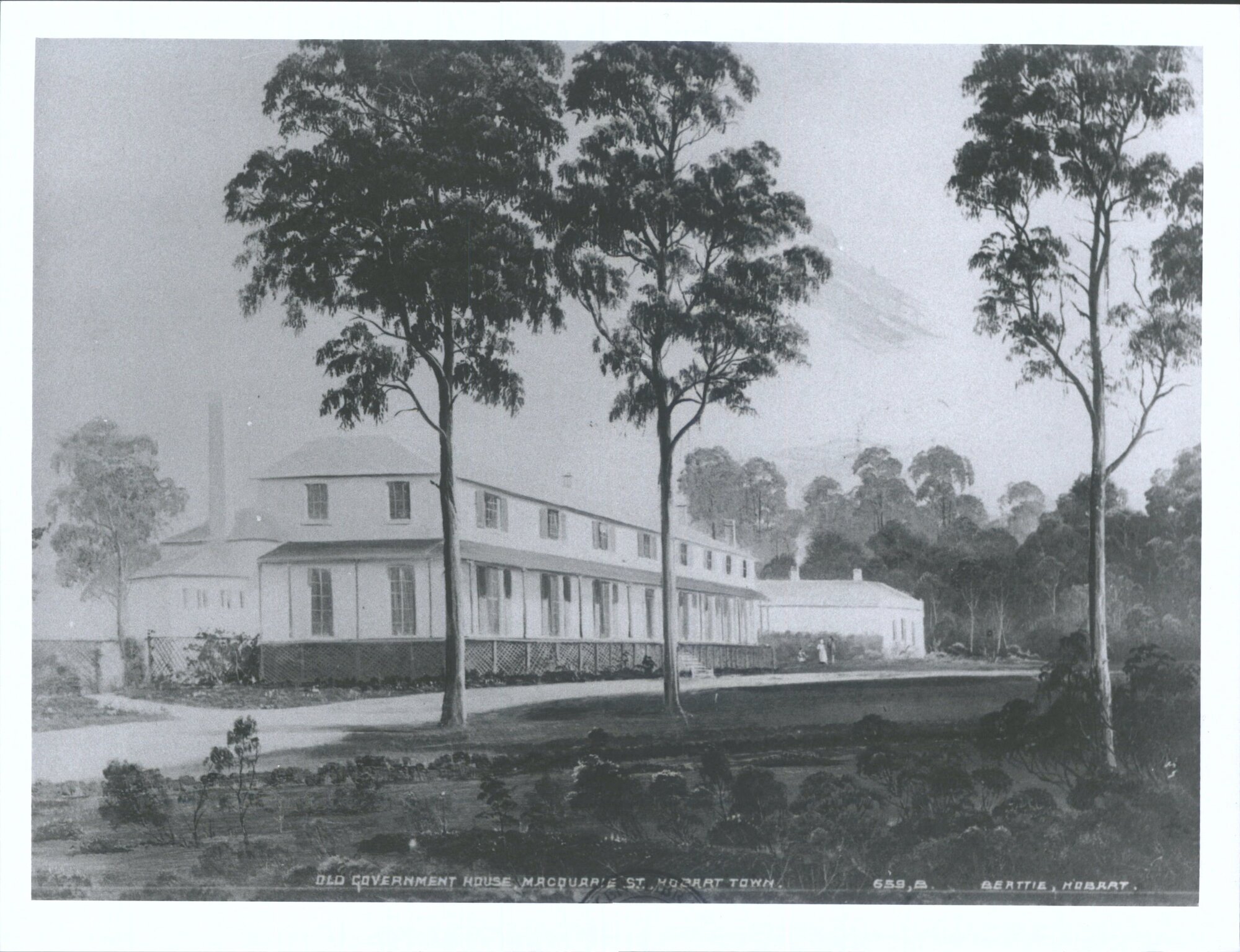 Old Government house, Macquarie St, Hobart Town