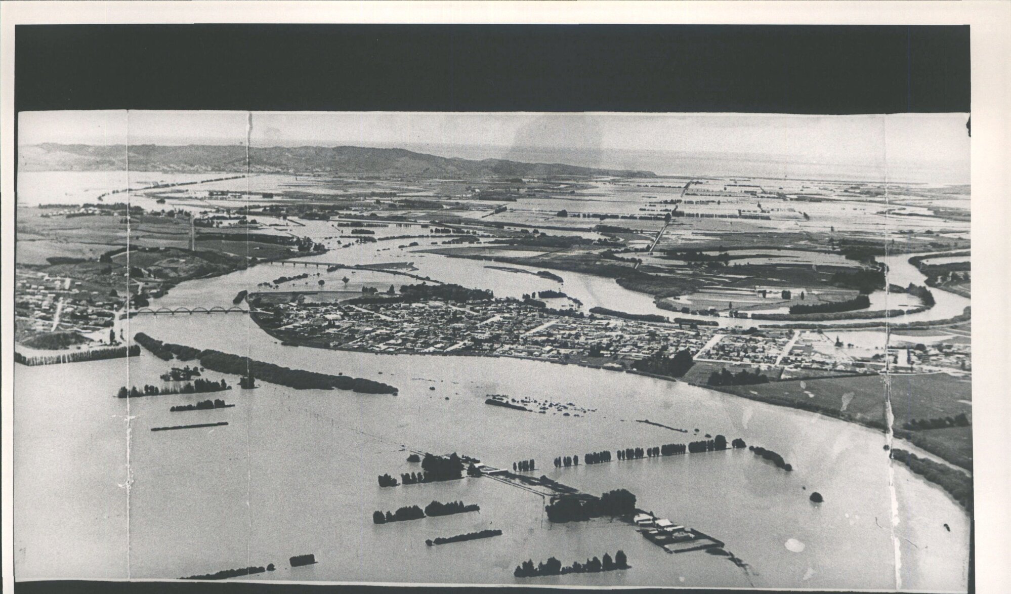 Aerial view of flood