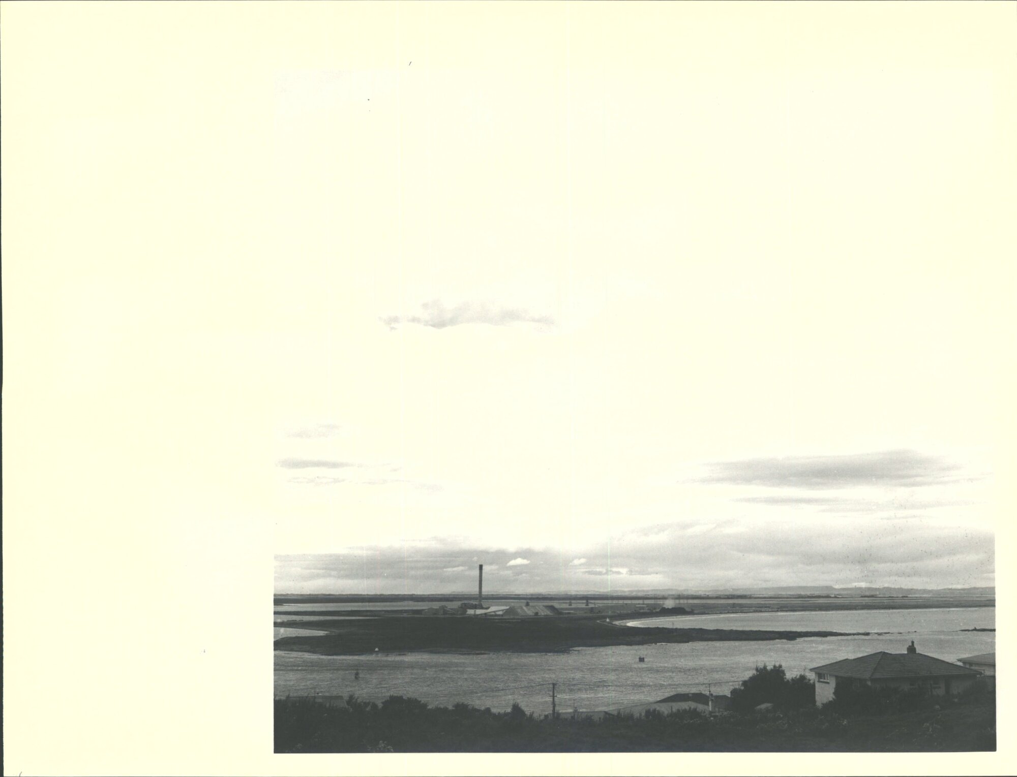 Tiwai Smelter Taken from W.W.2. Gun emplacement. East end of Bluff
